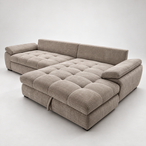 Coltar Extensibil Dreapta Cordoba, 5 Locuri, Lada Depozitare, Bej,  300 Cm