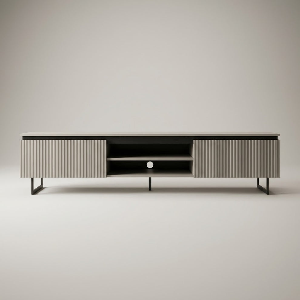 Comoda Tv Destiny Cu 2 Usi, Gri, 210 Cm