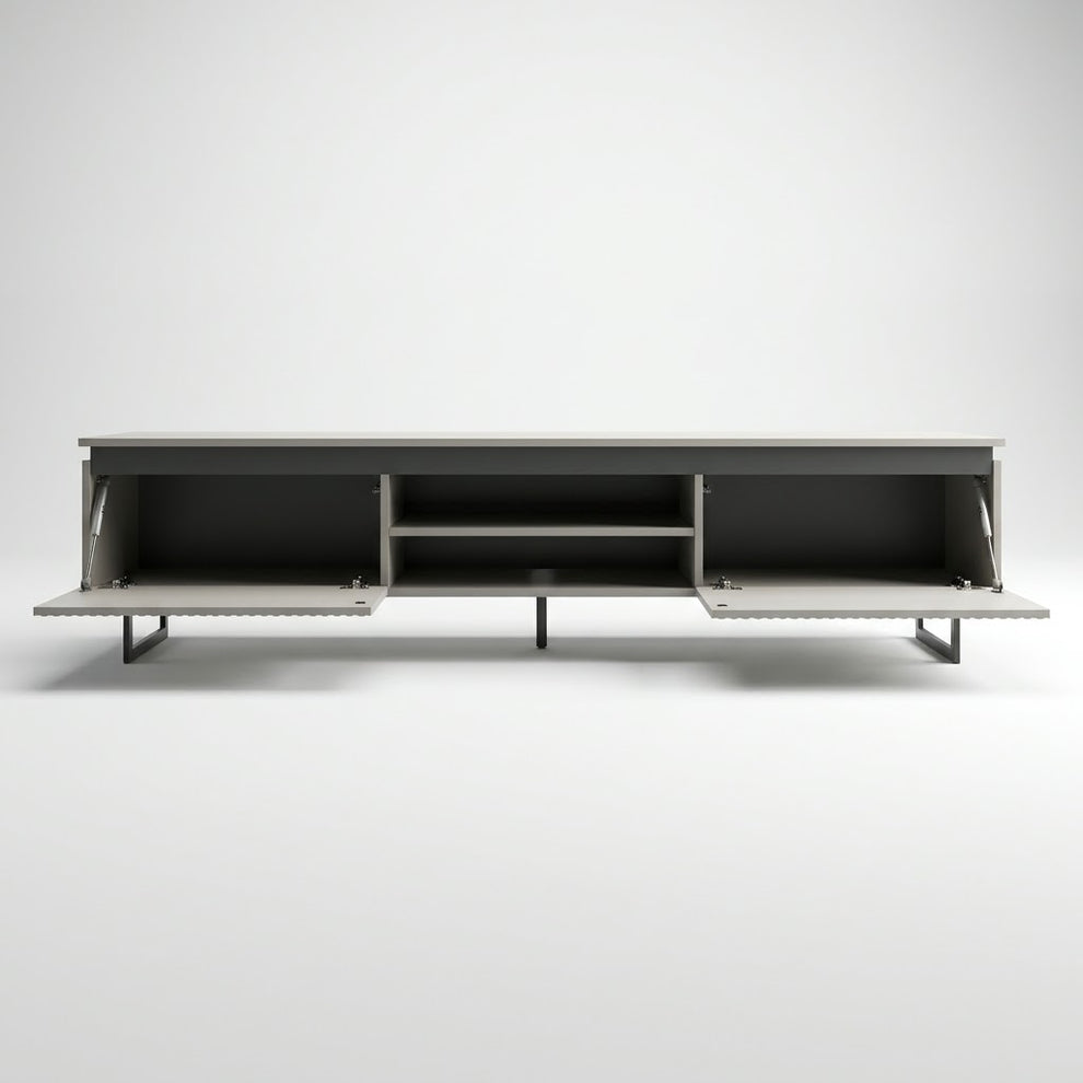 Comoda Tv Destiny Cu 2 Usi, Gri, 210 Cm