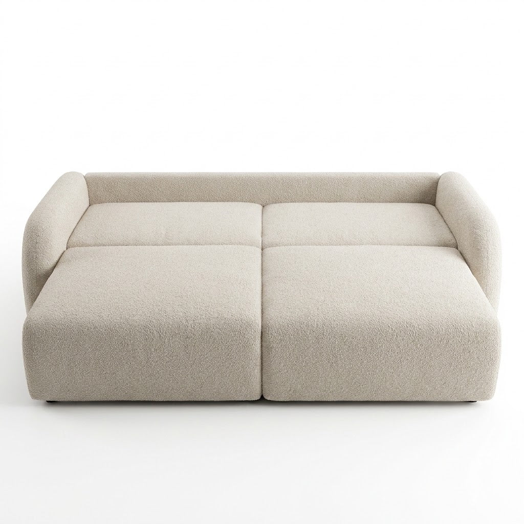 Canapea Extensibila Cu Lada Depozitare Rondo, Crem, 235 Cm