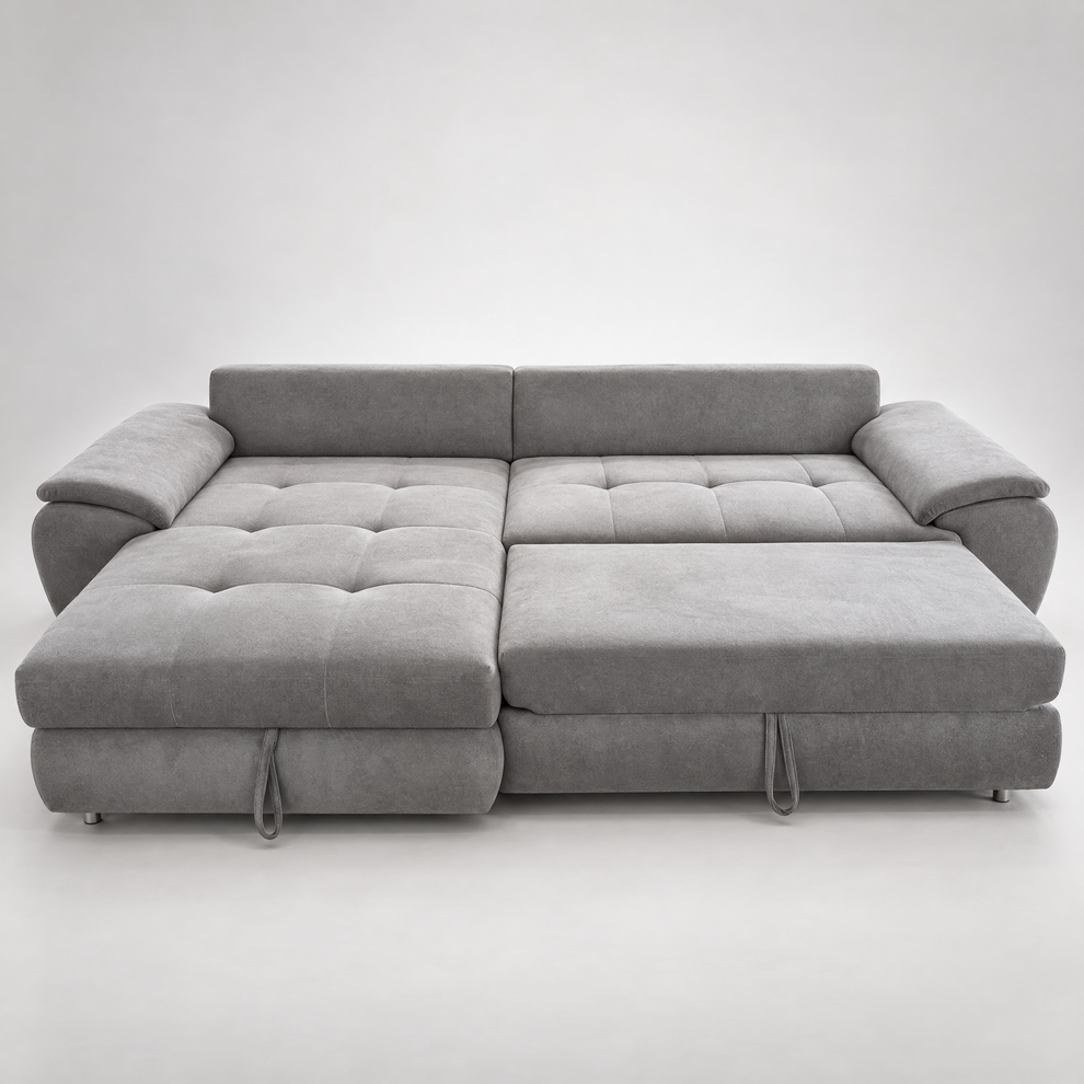 Coltar Extensibil Stanga Venus, 5 Locuri, Lada Depozitare, Gri,  290 Cm