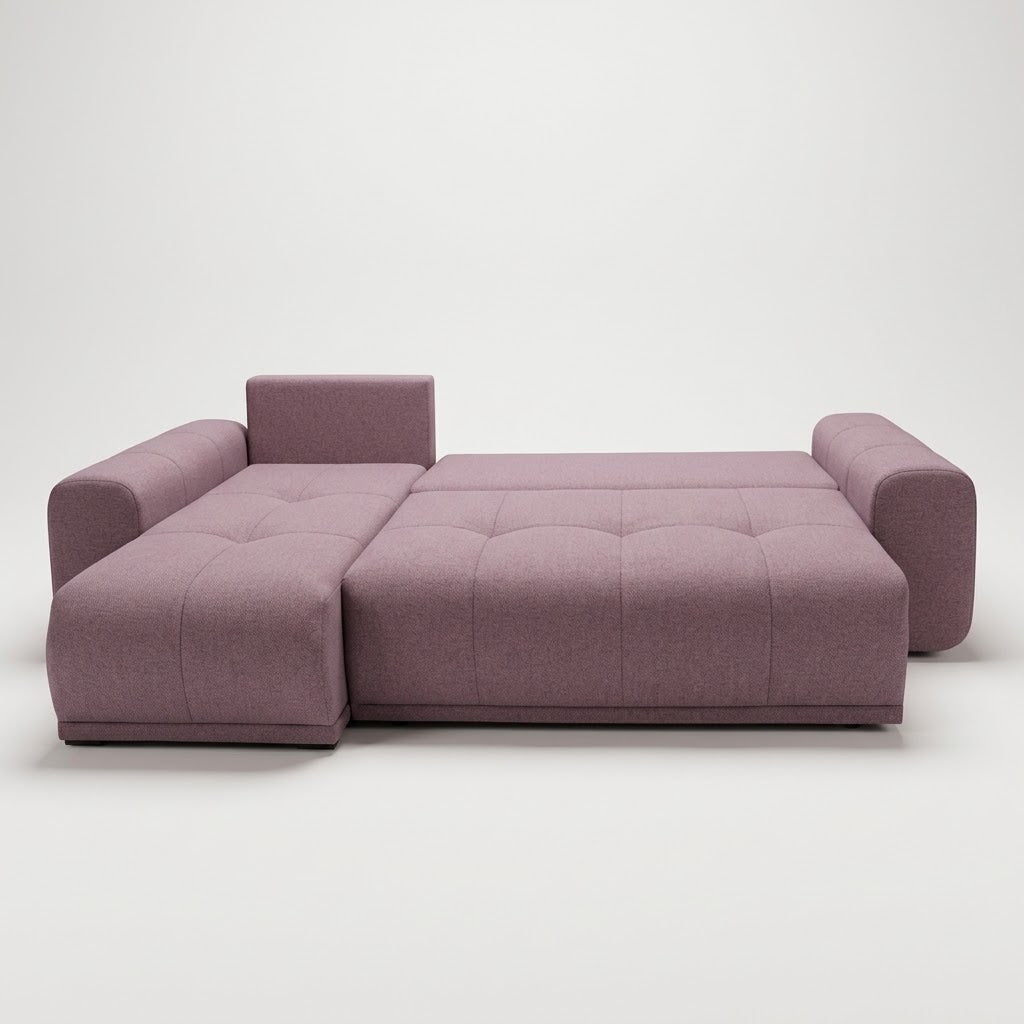 coltar-extensibil-dreamer-interschimbabil-stanga-dreapta-290-cm roz pudra cu lada