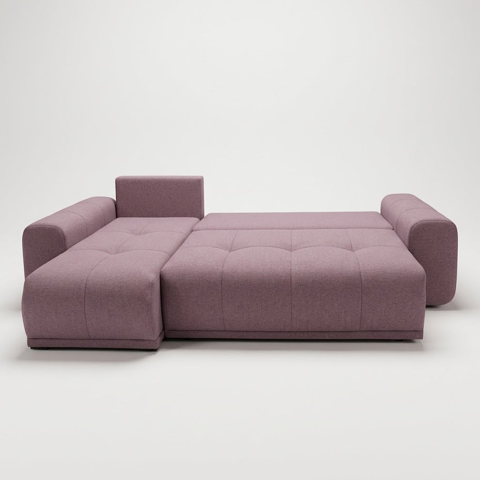 coltar-extensibil-dreamer-interschimbabil-stanga-dreapta-290-cm roz pudra cu lada