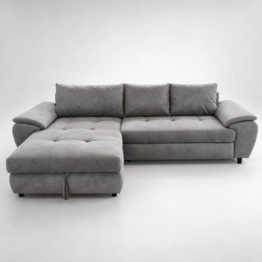 Coltar Extensibil Stanga Venus, 5 Locuri, Lada Depozitare, Gri,  290 Cm