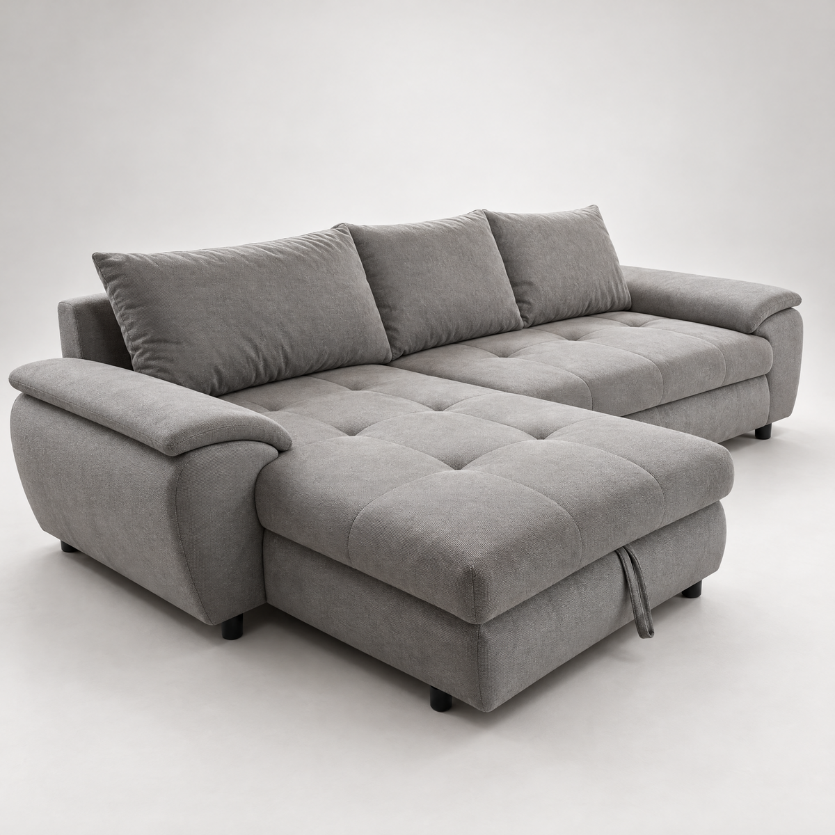 Coltar Extensibil Stanga Venus, 5 Locuri, Lada Depozitare, Gri,  290 Cm