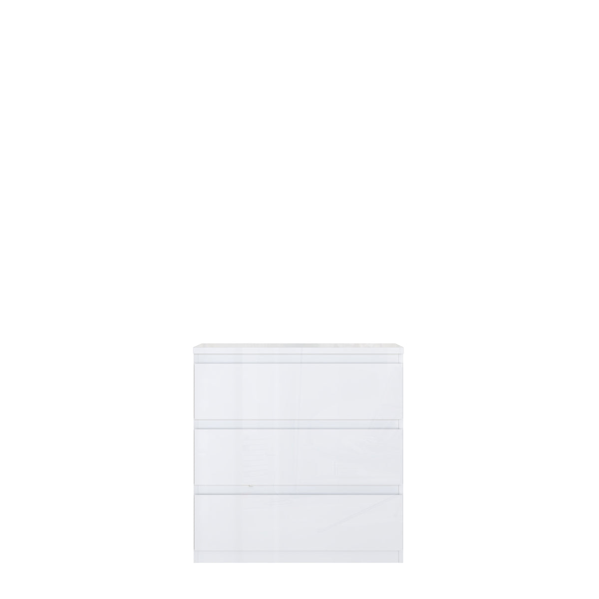 Comoda 3 Sertare Lipgloss White, 77.3 Cm