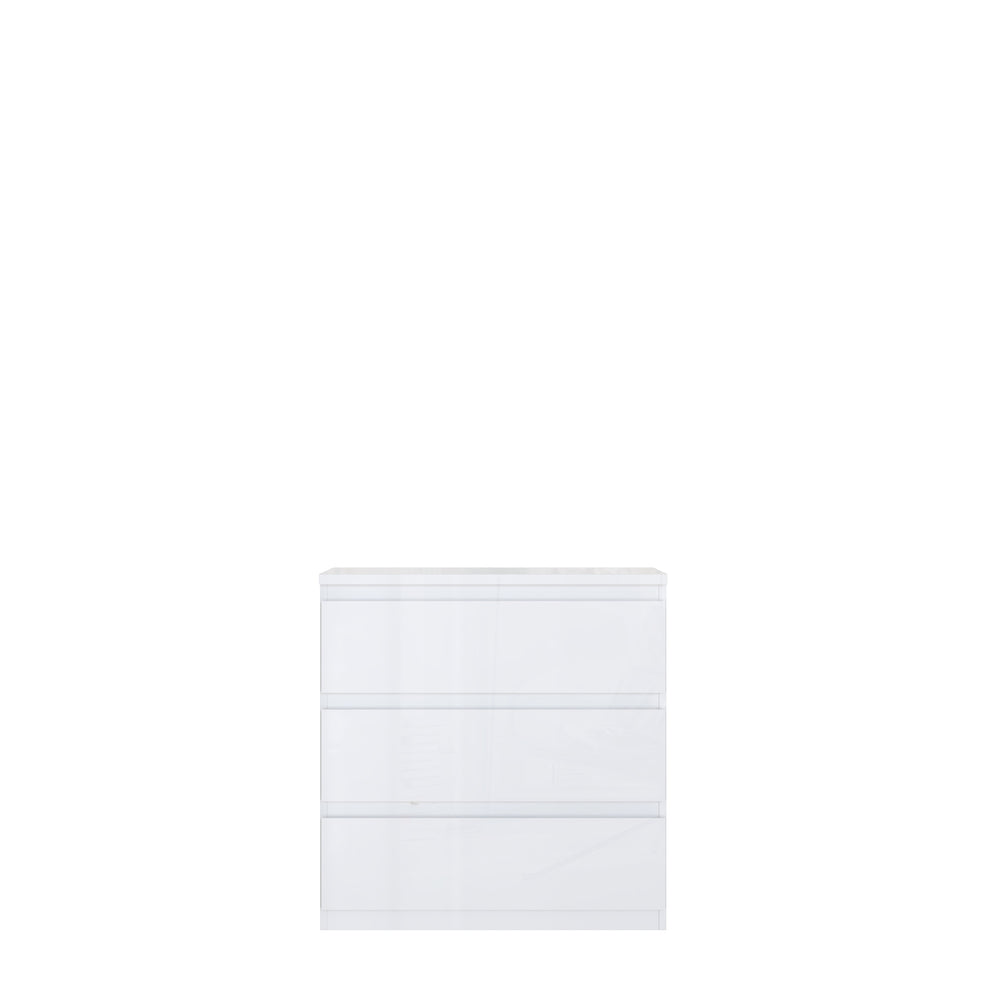Comoda 3 Sertare Lipgloss White, 77.3 Cm