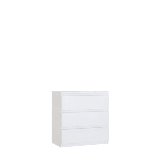 Comoda 3 Sertare Lipgloss White, 77.3 Cm