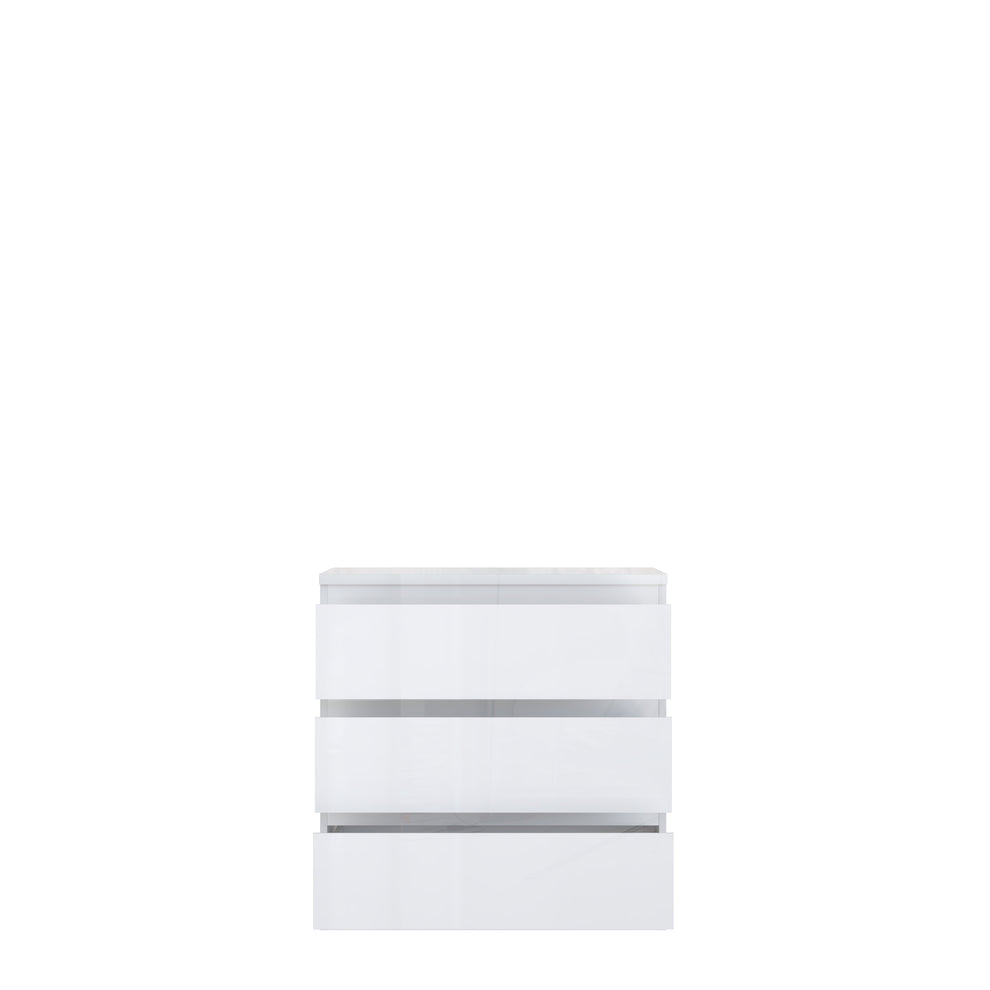 Comoda 3 Sertare Lipgloss White, 77.3 Cm
