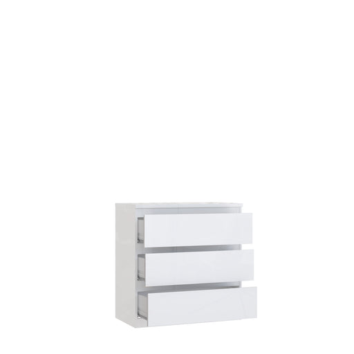 Comoda 3 Sertare Lipgloss White, 77.3 Cm