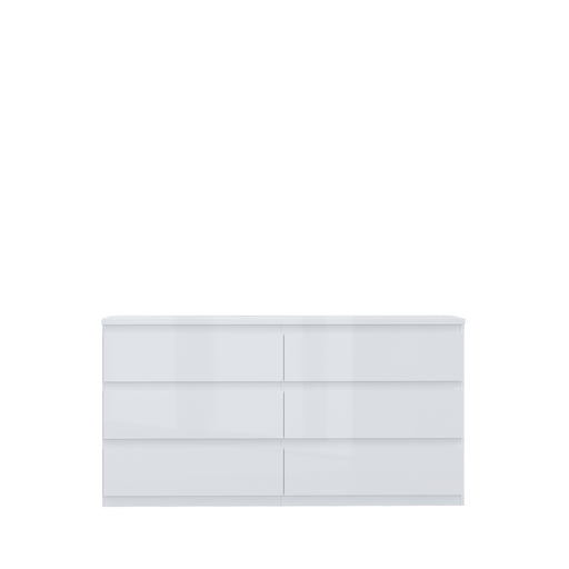 Comoda 6 Sertare Lipgloss White, 153.5 Cm
