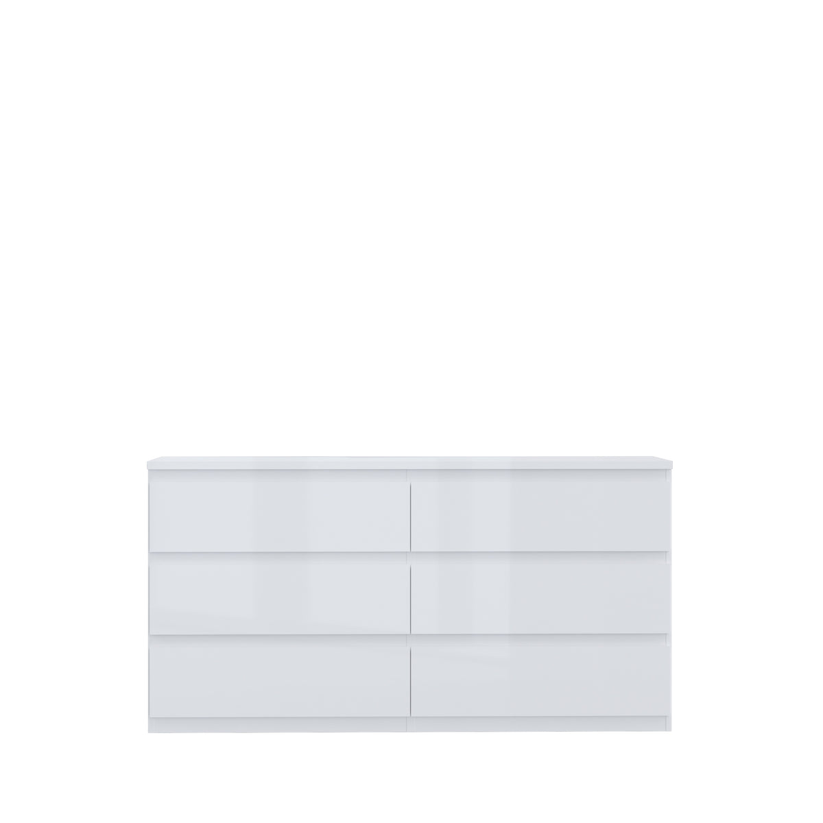 Comoda 6 Sertare Lipgloss White, 153.5 Cm