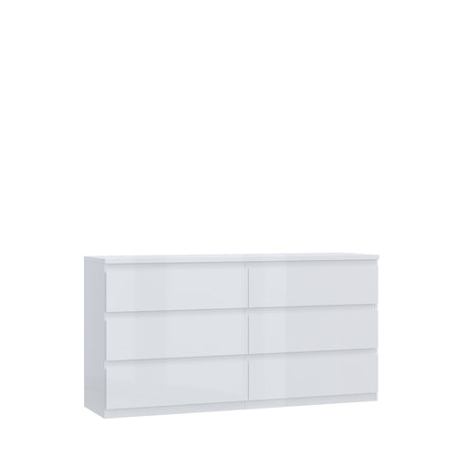Comoda 6 Sertare Lipgloss White, 153.5 Cm