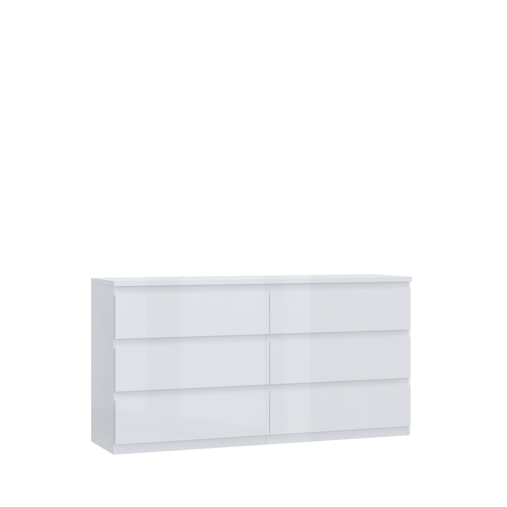 Comoda 6 Sertare Lipgloss White, 153.5 Cm