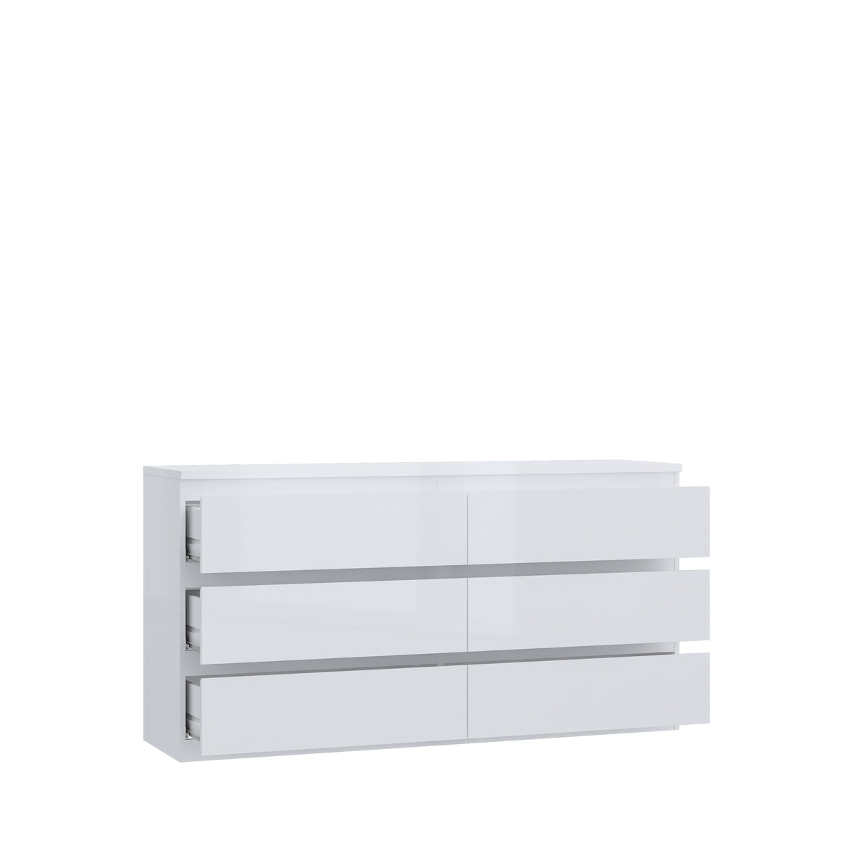 Comoda 6 Sertare Lipgloss White, 153.5 Cm