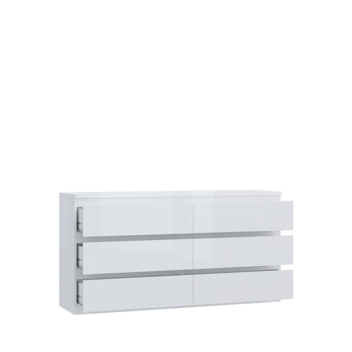 Comoda 6 Sertare Lipgloss White, 153.5 Cm