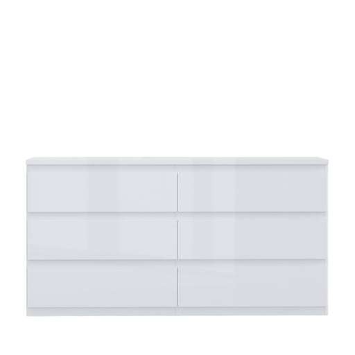 Comoda 6 Sertare Lipgloss White, 153.5 Cm