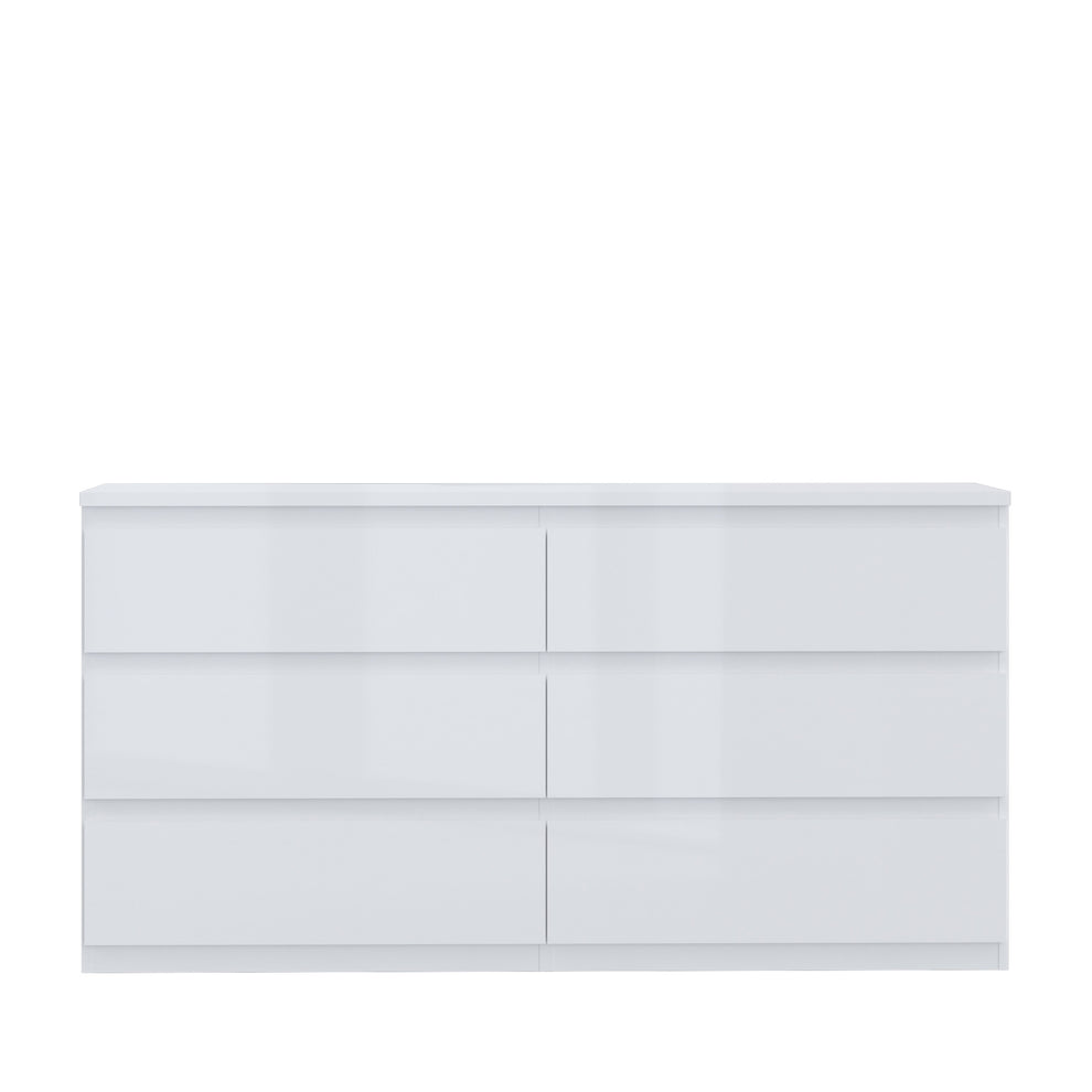 Comoda 6 Sertare Lipgloss White, 153.5 Cm