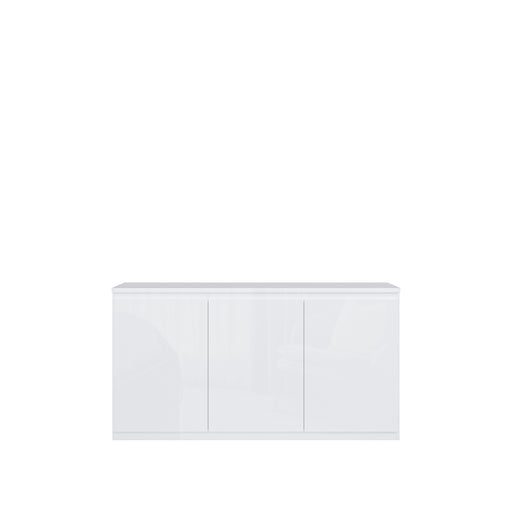 Bufet 3 Usi Lipgloss  White, 149.7 Cm