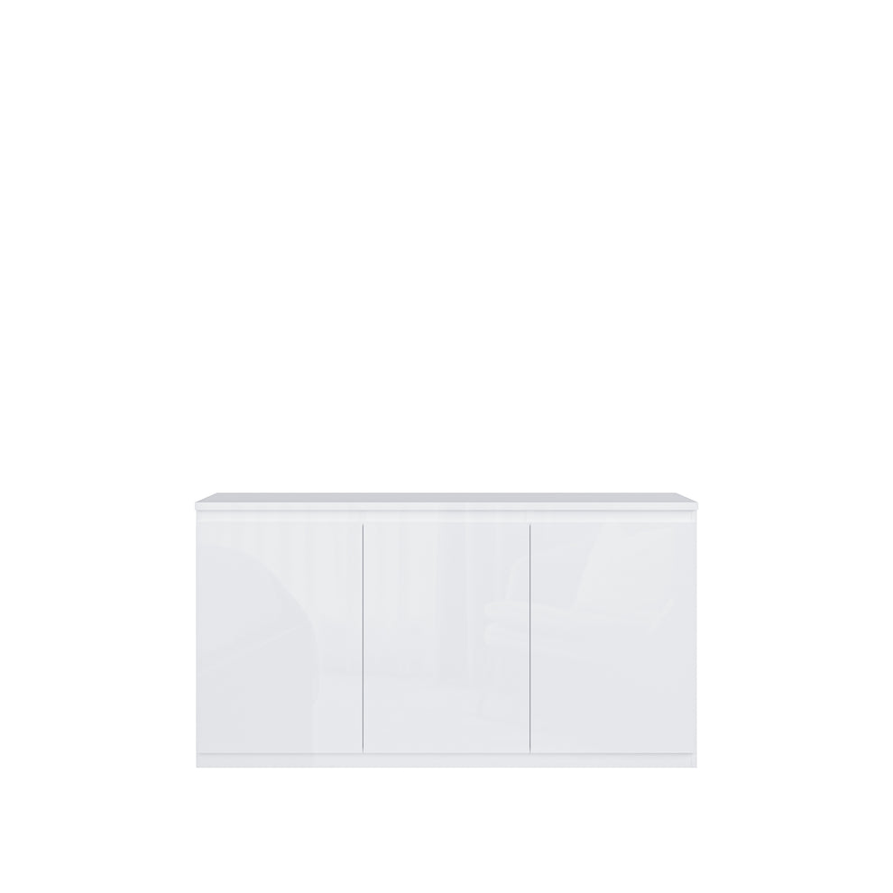 Bufet 3 Usi Lipgloss  White, 149.7 Cm