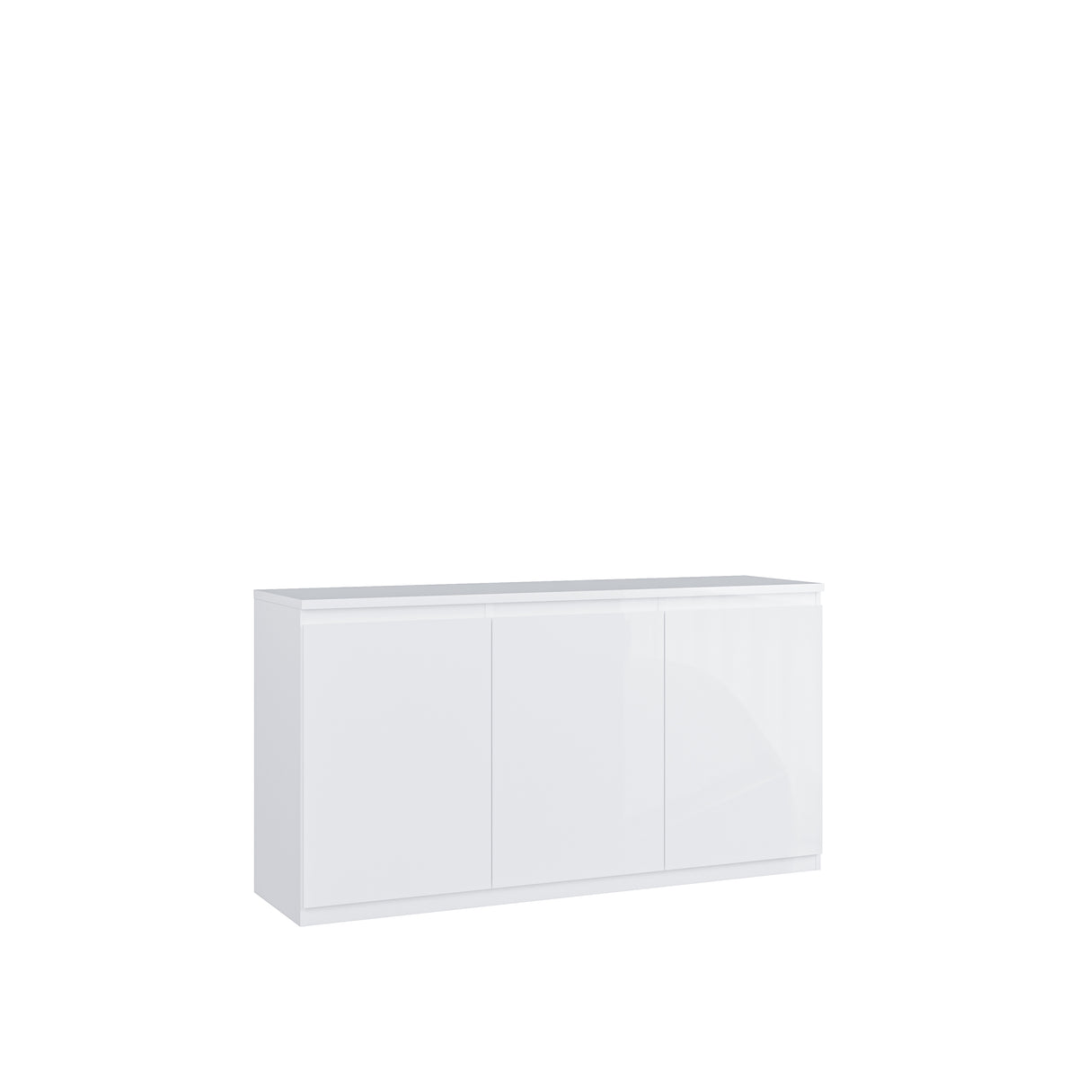 Bufet 3 Usi Lipgloss  White, 149.7 Cm