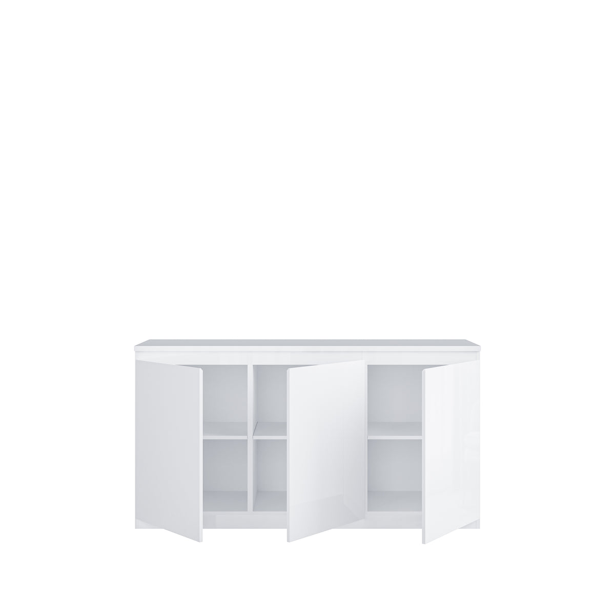 Bufet 3 Usi Lipgloss  White, 149.7 Cm