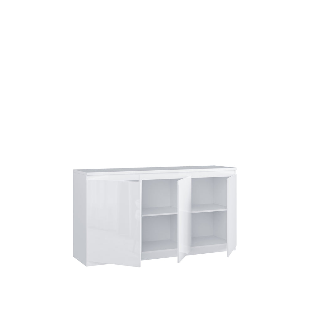 Bufet 3 Usi Lipgloss  White, 149.7 Cm