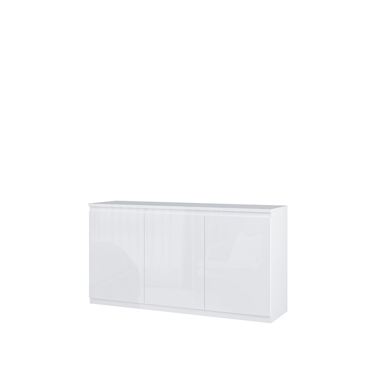 Bufet 3 Usi Lipgloss  White, 149.7 Cm