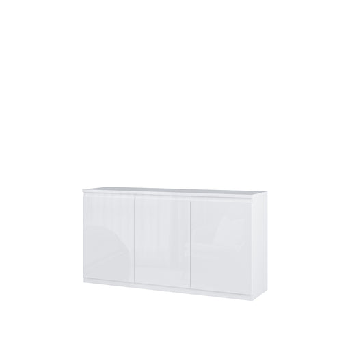 Bufet 3 Usi Lipgloss  White, 149.7 Cm