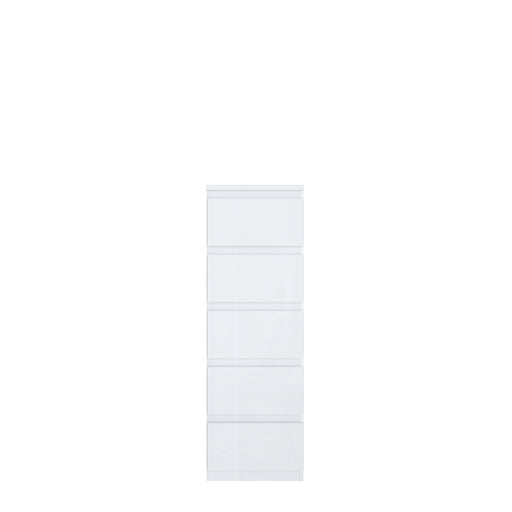 Comoda 5 Sertare Lipgloss White, 41.9 Cm