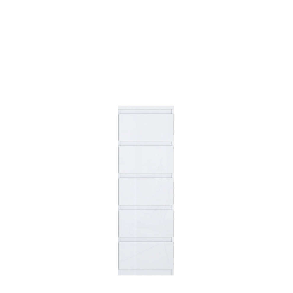 Comoda 5 Sertare Lipgloss White, 41.9 Cm
