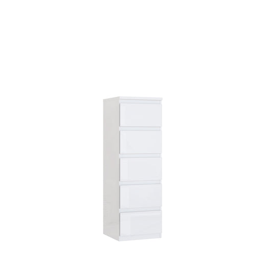 Comoda 5 Sertare Lipgloss White, 41.9 Cm