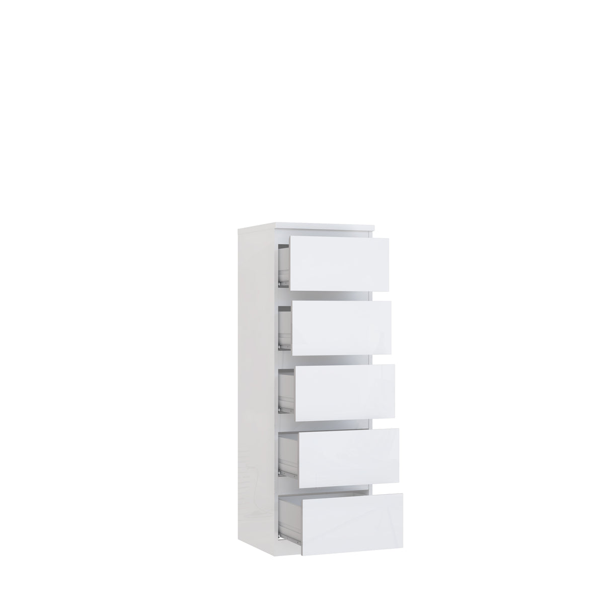 Comoda 5 Sertare Lipgloss White, 41.9 Cm