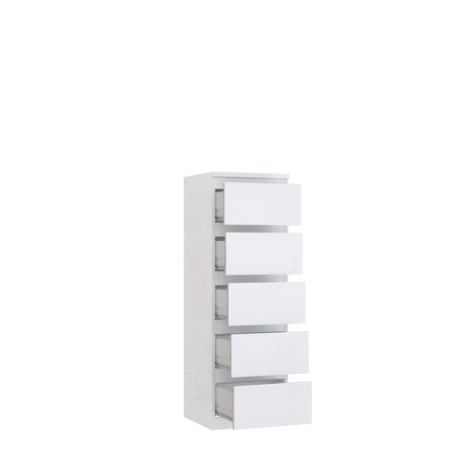Comoda 5 Sertare Lipgloss White, 41.9 Cm