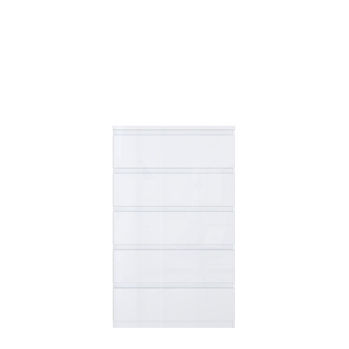 Comoda 5 Sertare Mare Lipgloss white, 77.3 Cm