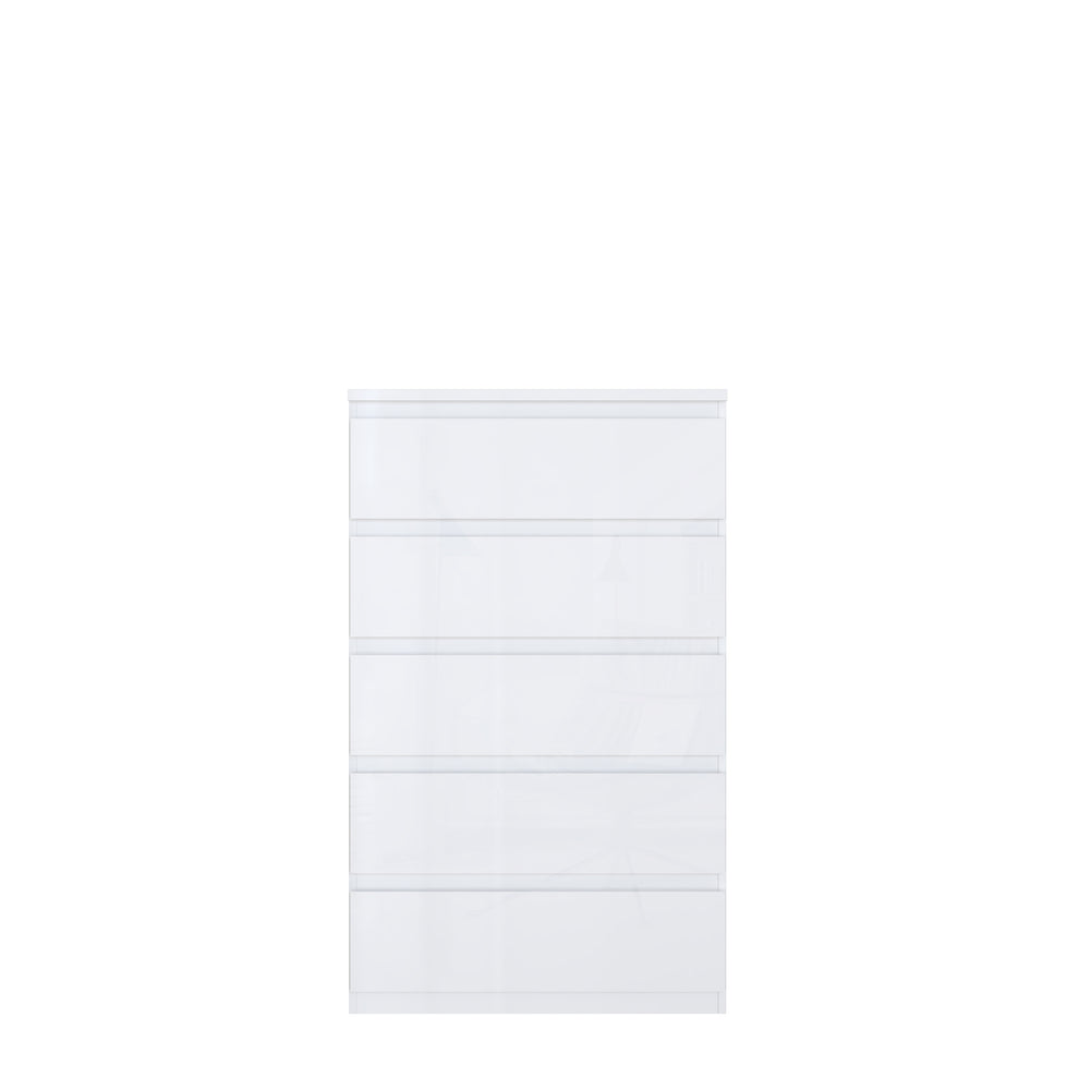 Comoda 5 Sertare Mare Lipgloss white, 77.3 Cm