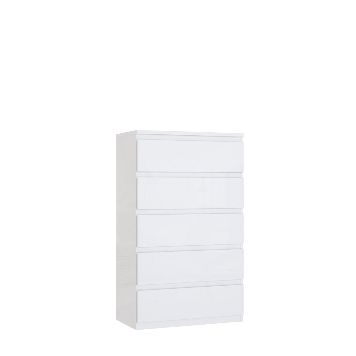 Comoda 5 Sertare Mare Lipgloss white, 77.3 Cm