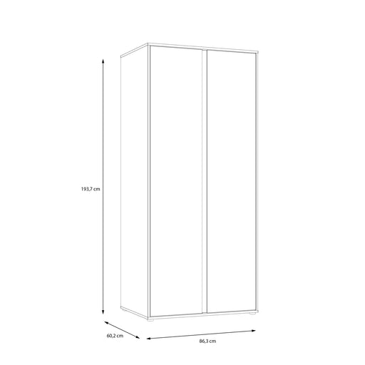 Dulap 2 Usi Lipgloss White, 86.3 Cm