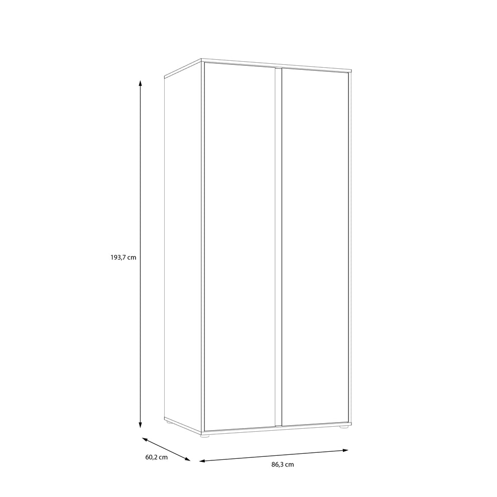 Dulap 2 Usi Lipgloss White, 86.3 Cm