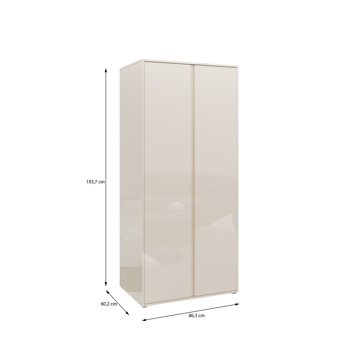 Dulap 2 Usi Lipgloss Sand, 86.3 Cm