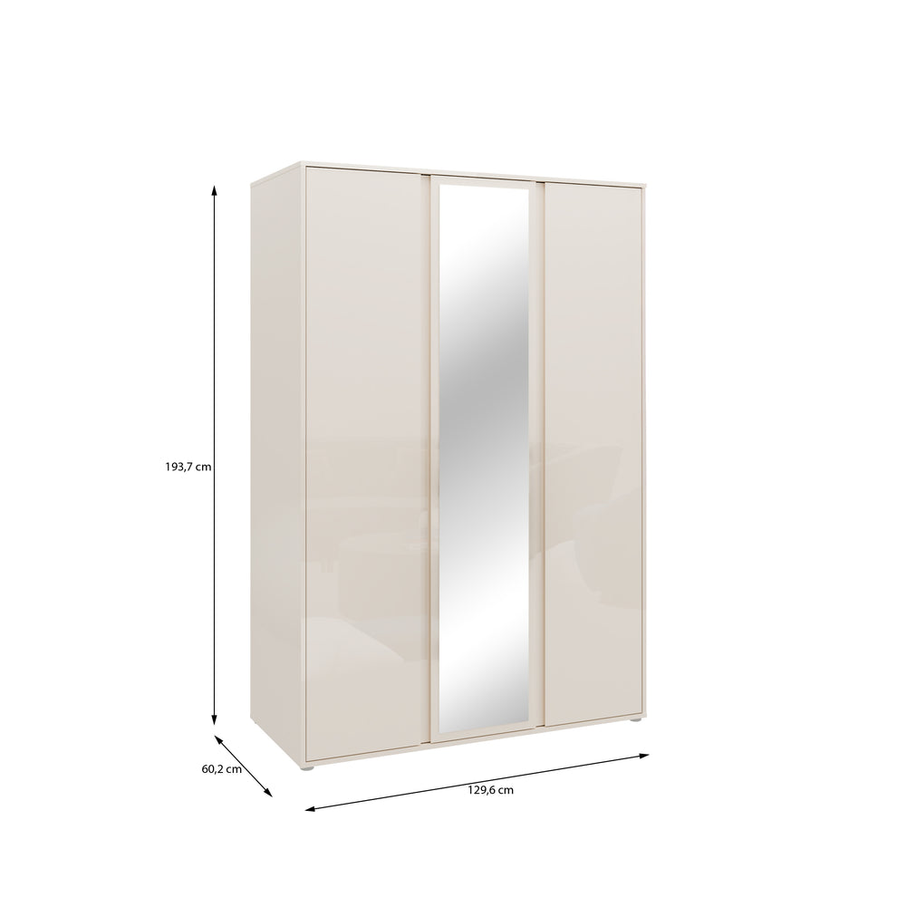 Dulap 3 Usi Lipgloss Sand, 129.6 Cm