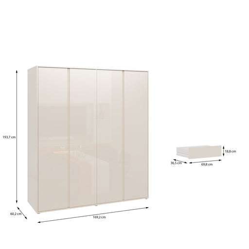 Dulap 4 Usi Lipgloss Sand, 169.2 Cm