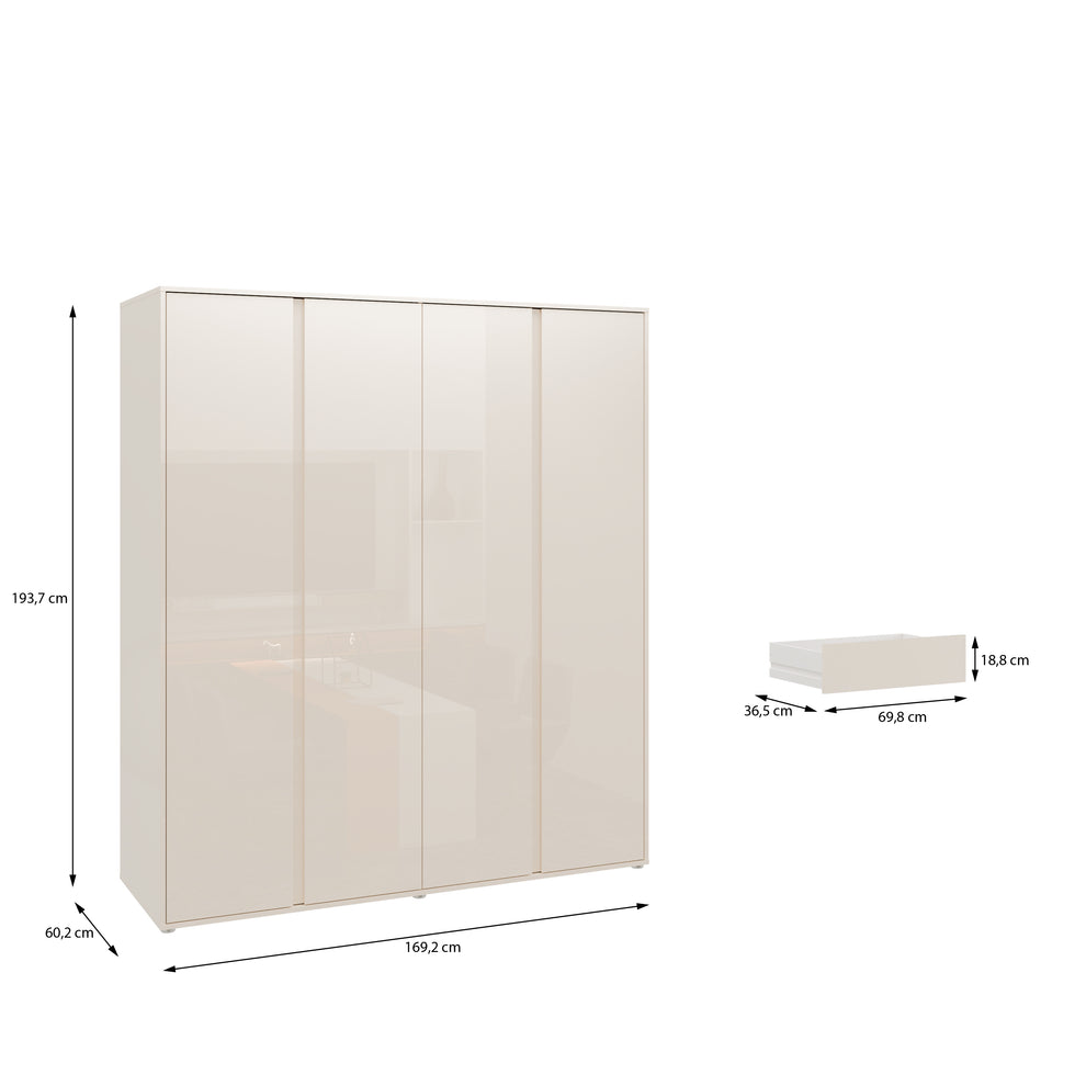 Dulap 4 Usi Lipgloss Sand, 169.2 Cm