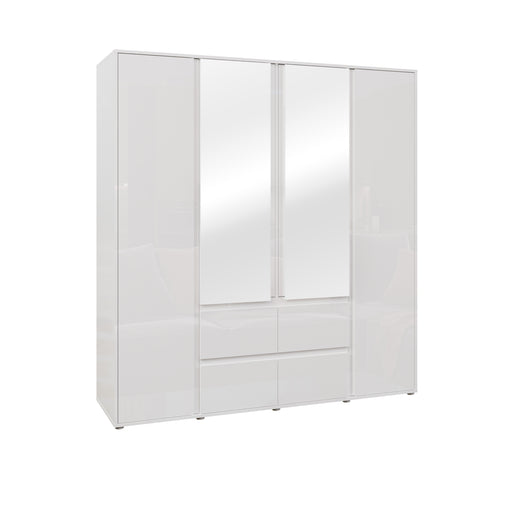 Dulap 4 Usi Si 4 Sertare Lipgloss White, 177.6 Cm