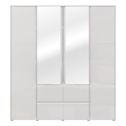 Dulap 4 Usi Si 4 Sertare Lipgloss White, 177.6 Cm