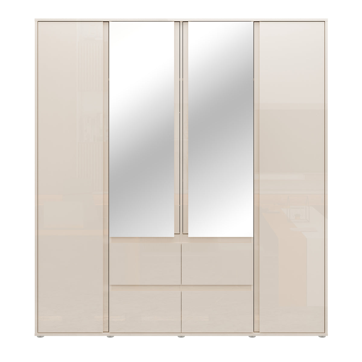 Dulap 4 Usi Si 4 Sertare Lipgloss Sand, 177.6 Cm