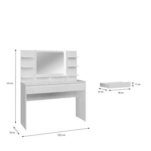 Masa Toaleta Lipgloss Alb, 120.1 Cm