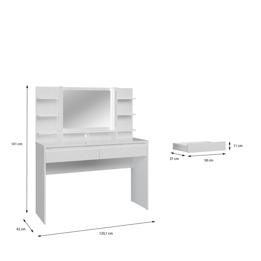 Masa Toaleta Lipgloss Alb, 120.1 Cm