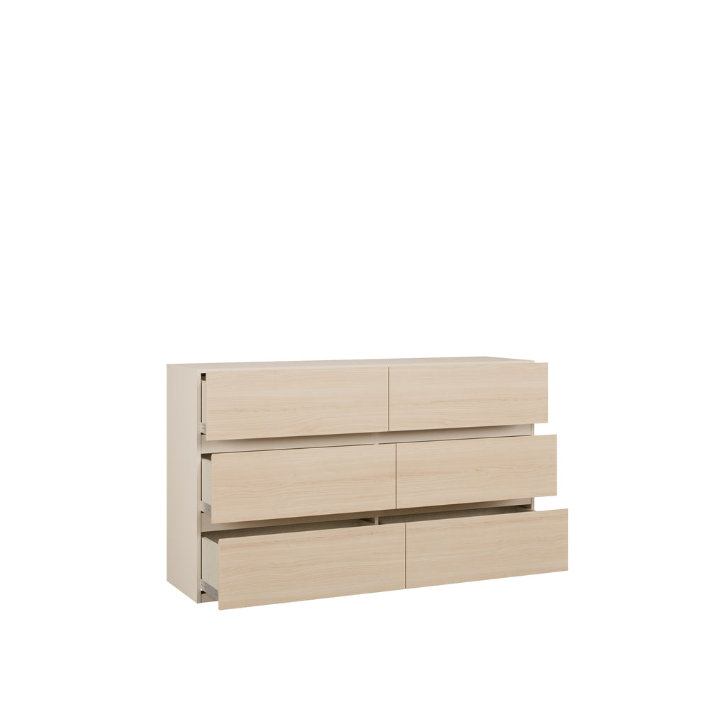 Comoda Pineapple 6 Sertare, Riva Oak Si Sand, 149.3 Cm