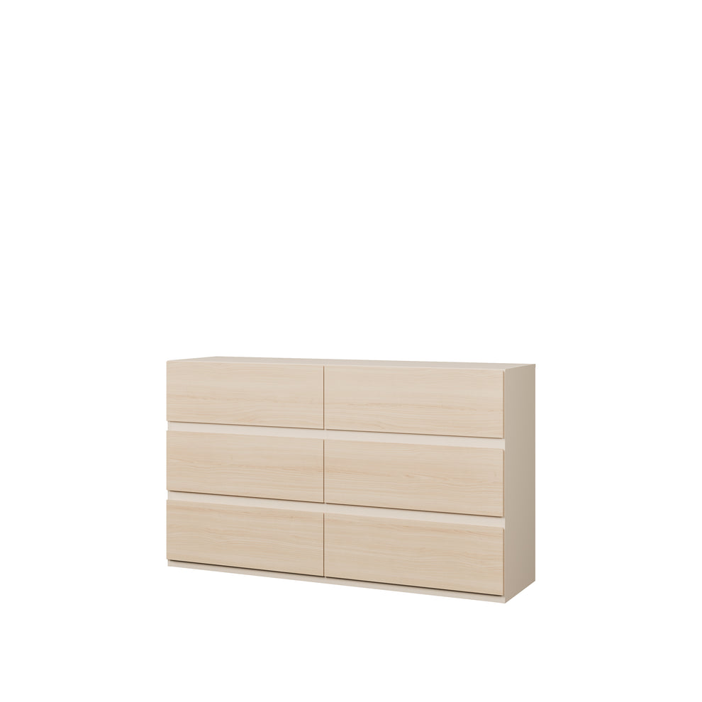 Comoda Pineapple 6 Sertare, Riva Oak Si Sand, 149.3 Cm